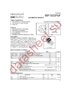 IRF1503PBF datasheet  